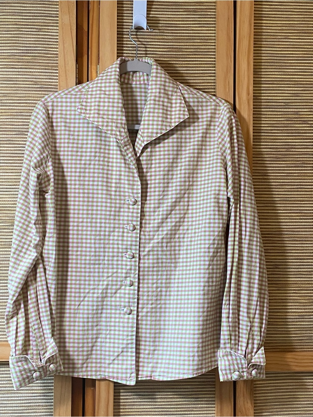 I Love Lucy button up shirt pink & green